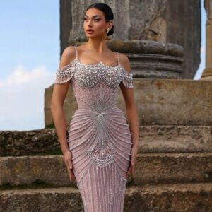 Elegant Pink Off-Shoulder Gown *PRIVE COLLECTION*